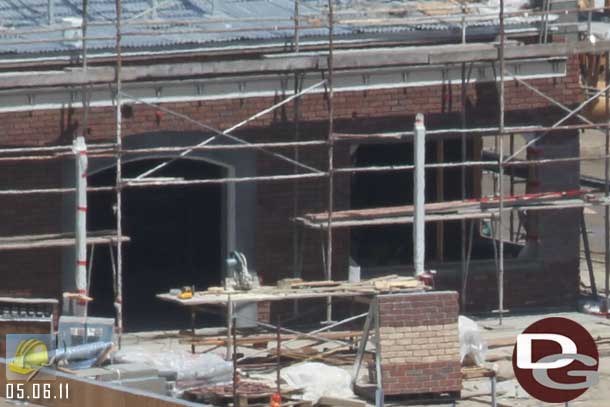 05.06.11 - A closer look reveals some exterior brick work has started on the gift shop