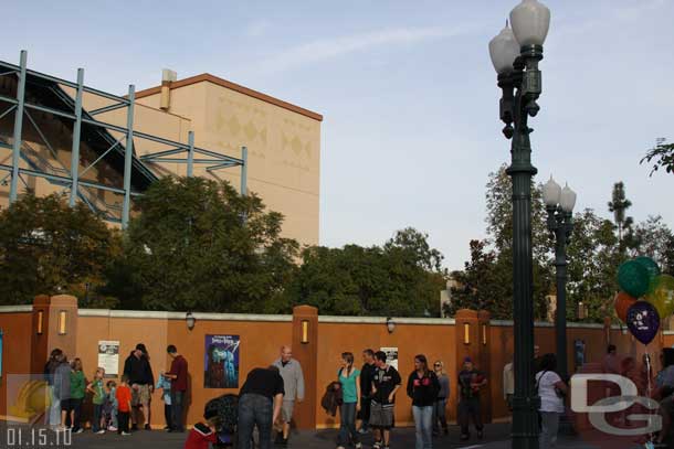 01.15.10 - The walls nearest Tower of Terror have been moved closer to Tower (taking up more of the street), also it looks like the wall between the Hyperion and Tower is being removed.