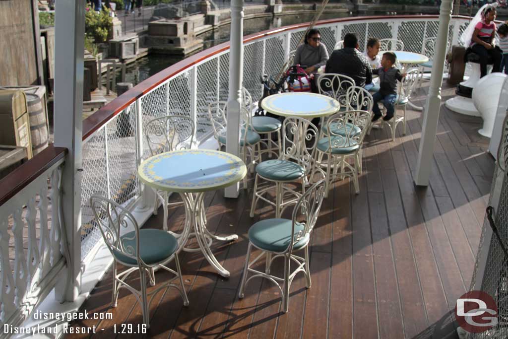 1.29.16 - The Mark Twain has tables and chairs on two decks now.
