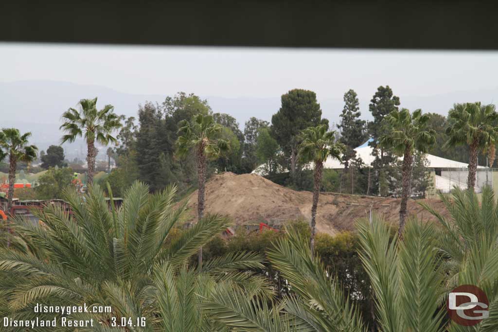 3.04.16 - Starting off with a partially obstructed view as I walk along the 5th floor of the Mickey and Friends garage.. thought the palms in front of the bare berm were interesting