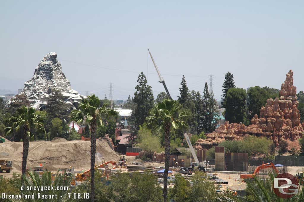 7.08.16 - Another wall is taking shape along the former Big Thunder trail.