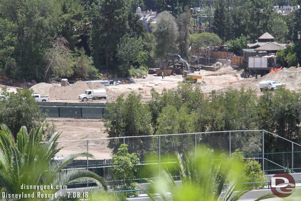 7.08.16 - A new fence going in along Disneyland Drive.  Wonder if this means the lower one and trees will be removed.