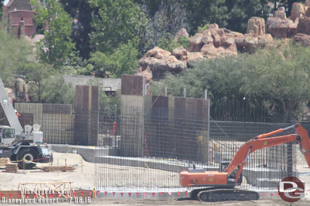 7.08.16 - Back to the walls along the Big Thunder Trail and how it turns, wonder if that will be an entrance or if it is just a retaining wall.