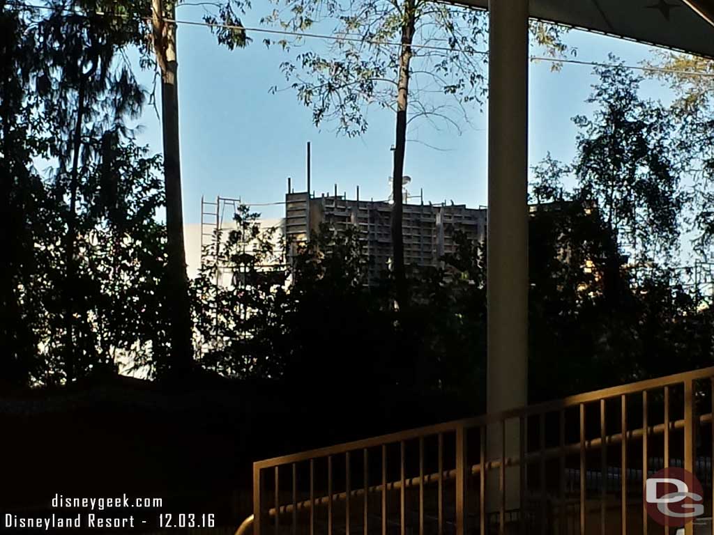 12.03.16 - From the Fantasyland Theatre you can see walls up along the train path.