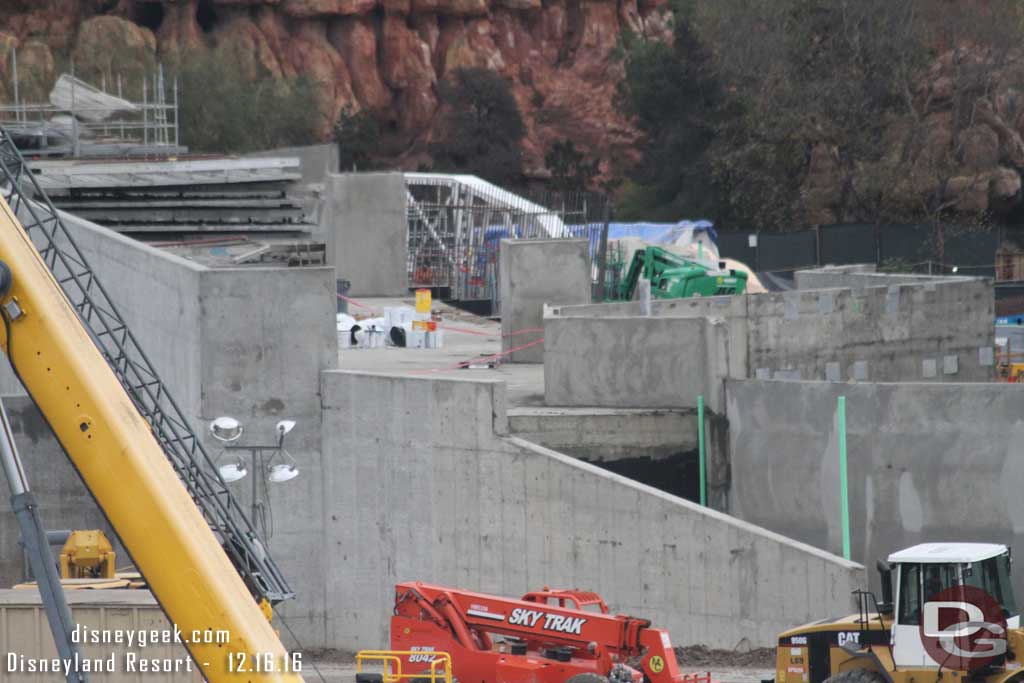 12.16.16 - The Fantasmic backstage marina looks to be enclosed and more concrete structures are taking shape around/above it.