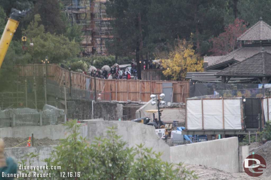 12.16.16 - Hard to see the new walkway taking shape along the Rivers of America with the wall up now.