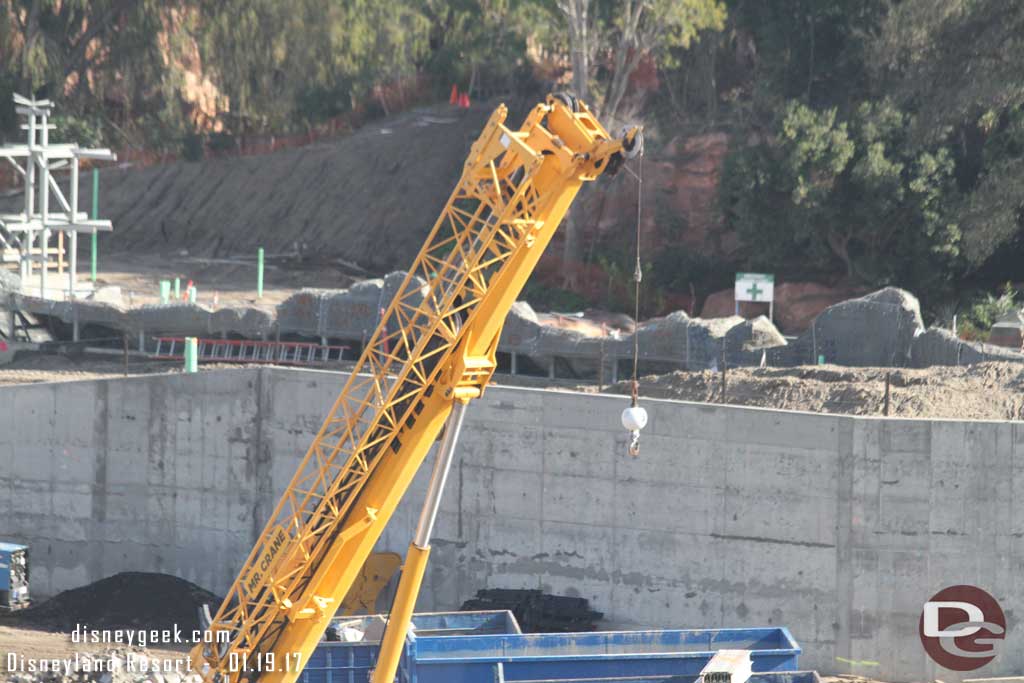 1.19.17 - Looks like concrete has been applied to a good portion of the rock surface that faces the Rivers of America..
