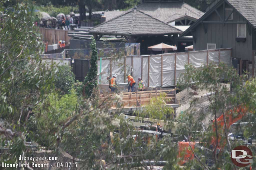 4.07.17 - In Critter Country another crew is working on the new bridge over the walkway.