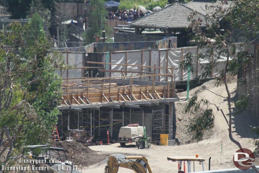4.21.17 - Off to the far right the new bridge for the Disneyland Railroad as it comes out of Critter Country.