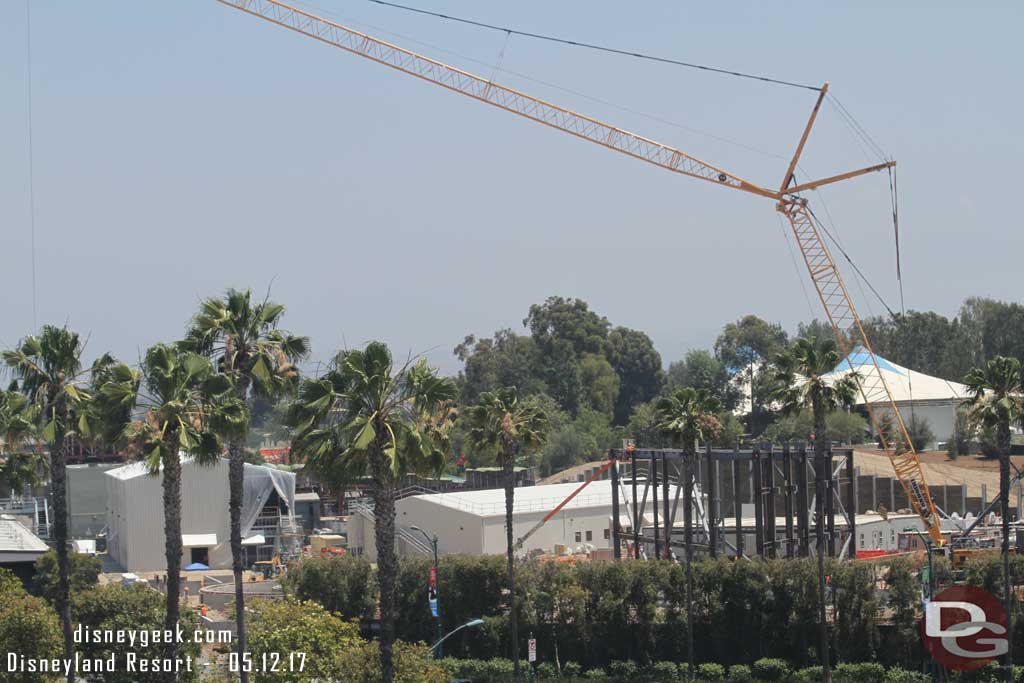 5.12.17 - Here you can see some steel for the Millennium Falcon building on the right and the new crane overhead.