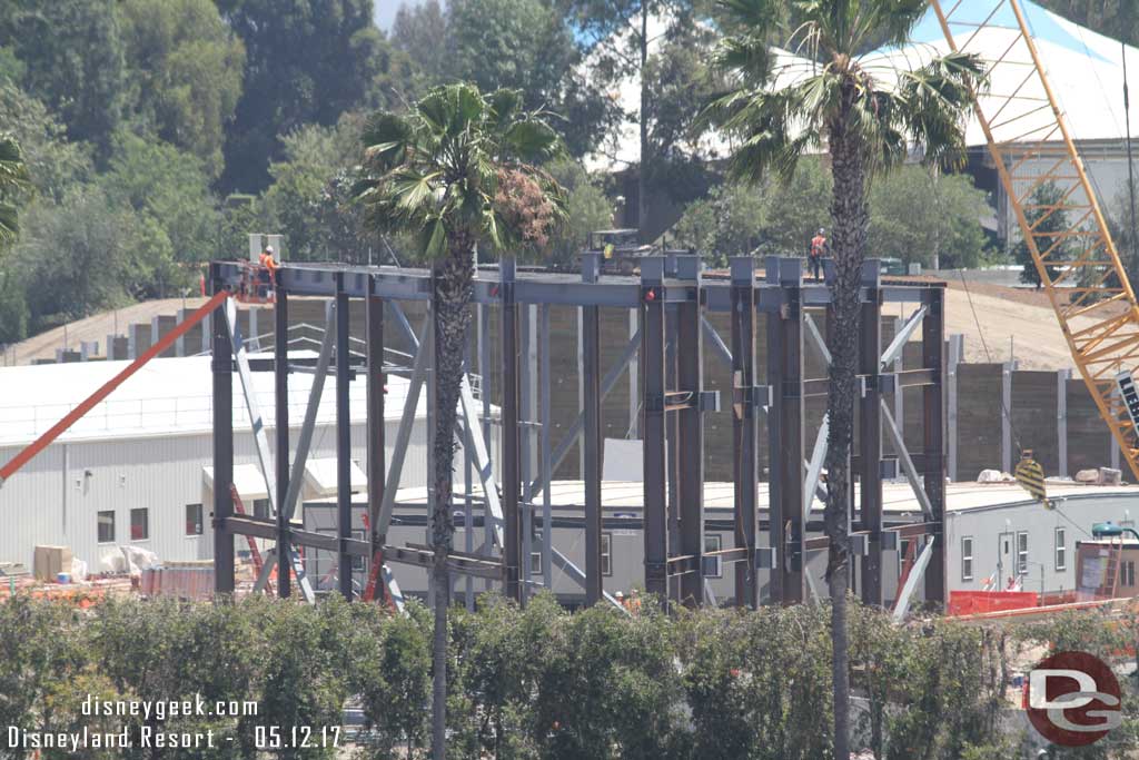 5.12.17 - A closer look at the second show building for the Millennium Falcon attraction rising up.