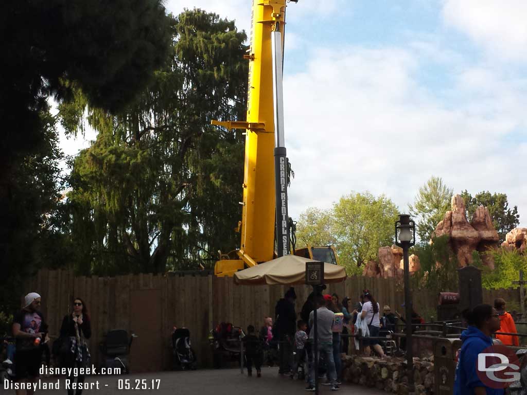 5.25.17 - It is parked just beyond the Big Thunder exit.  Blocking our view/access to the Big Thunder trail work.