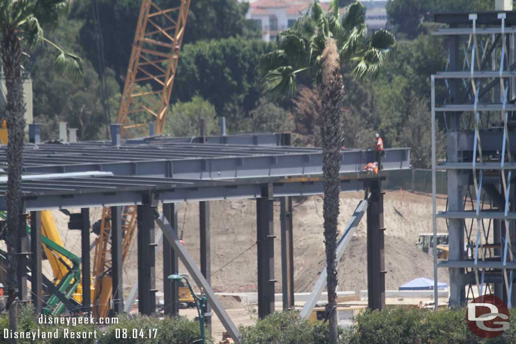 8.04.17 - Today they were adding more steel frame work to the Millennium Falcon building.