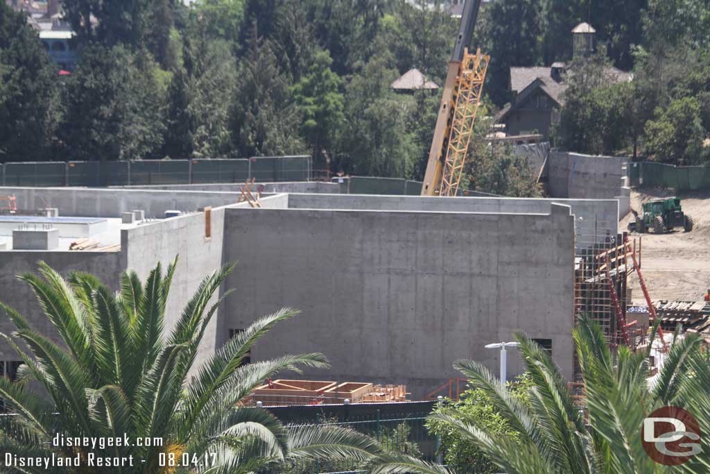 8.04.17 - The form is still up on the right side of this structure.  Looks like rebar going in to complete the wall section.