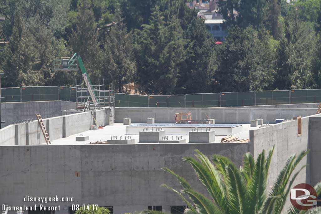 8.04.17 - The roof has been poured and there are connection points for supports for the facade/rock work steel.