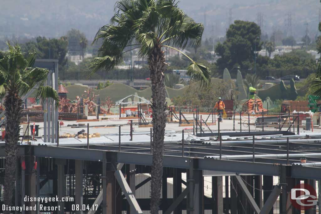 8.04.17 - Looks like concrete has been poured on the far portion of the Millennium Falcon roof.