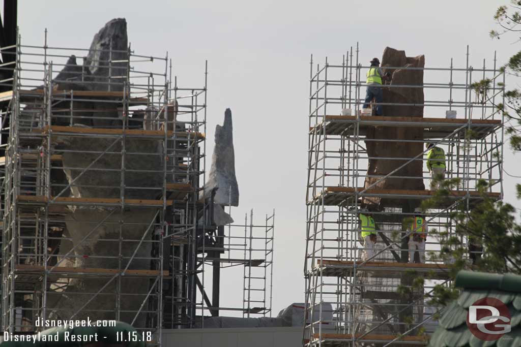 11.15.18 - Here you can see the crew applying concrete and sculpting the spire.