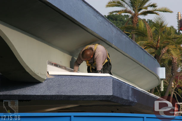 12.15.06 - Looks like the finishing touches on the people mover track paint job are going on