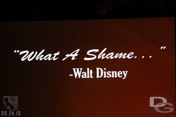 As we all know the fair was temporary and Walt summed it up this way that everything had to be torn down.