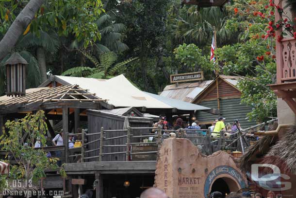 The second story queue for the Jungle Cruise was in use.