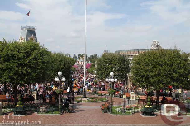 One last look at Town Square and Main Street before heading over to DCA.