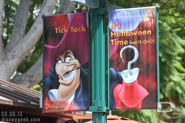 Halloween banners line Downtown Disney
