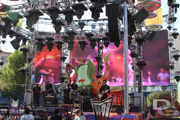 A sound check for the Mad T Party Band was going on.