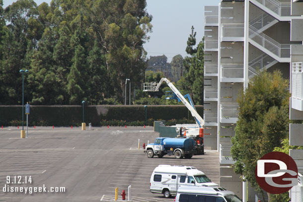 Some work going on the back portion of the parking structure?  Or just a staging area.