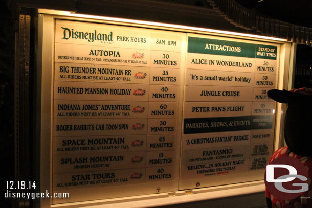 Disneyland waits as of 5:45pm