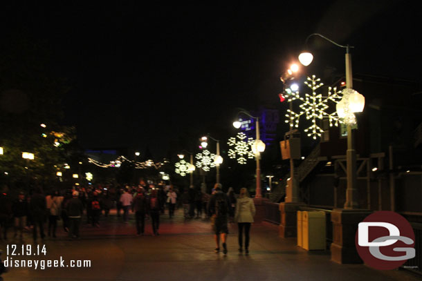 As soon as the final note played started walking quickly toward Disneyland in hopes of making Believe in Holiday Magic, had 6 minutes till the scheduled time.
