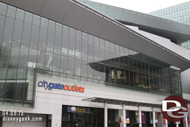 At the end of the Tung Chung line is the citygateoutlet mall
