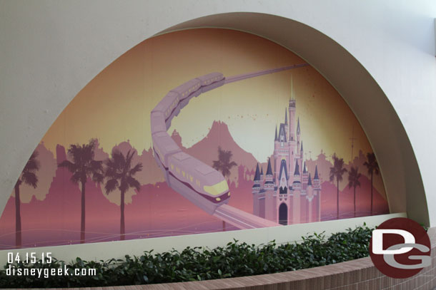 A Resort Line/Monorail mural at the Resort Gateway Station