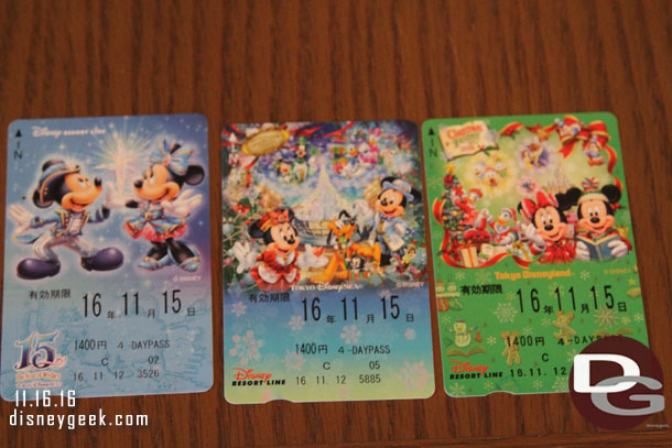 Our Resort Line passes expired last night (the longest you can buy is 4 days) so today I had to buy a new set.  Good news is that meant I can collect all the designs.