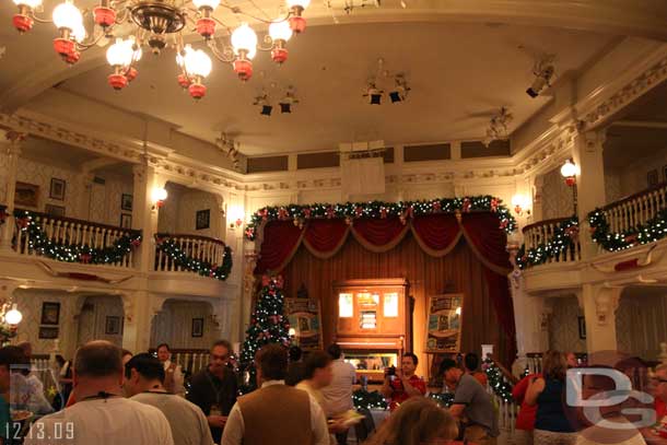We were let into the Diamond Horseshoe and greeted with a couple buffet lines.