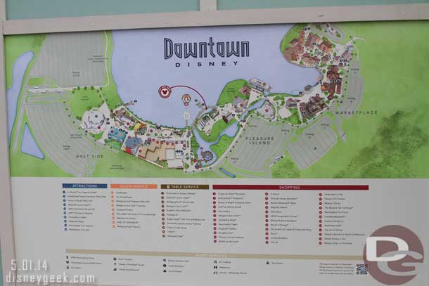A current map of Downtown Disney.