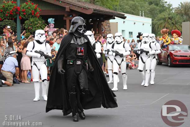 Darth Vader and Storm Troopers -  Stars of the Studios Motorcade