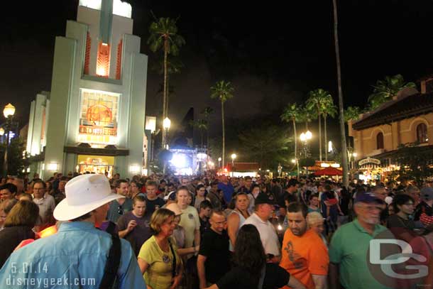 Looking up Hollywood Blvd after the show.