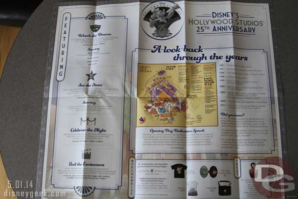 The inside of the map featured information on the day as well as an original park map.