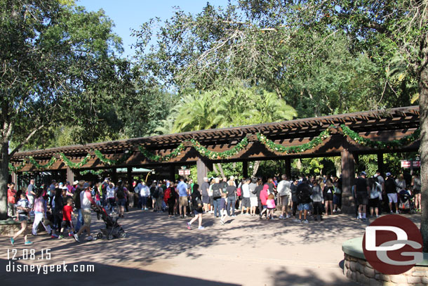 The Animal Kingdom entrance has its usual Christmas decorations up.