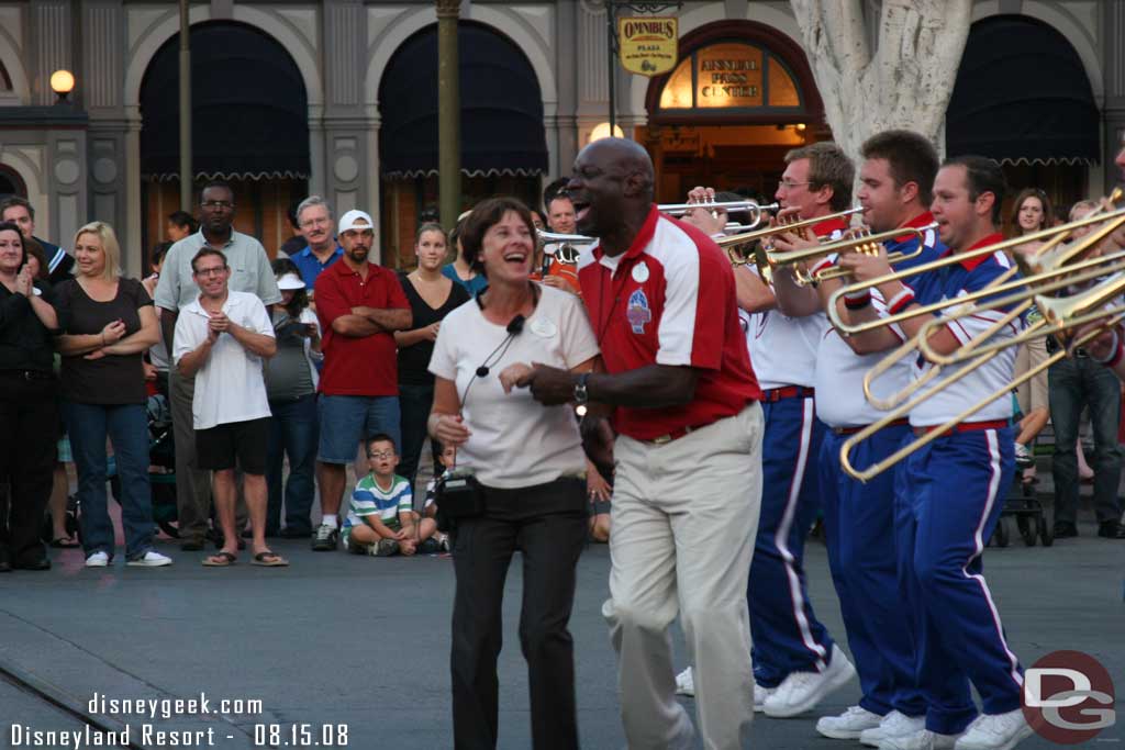 The last night of the season usually involves the band letting loose a bit.  Ron pulled their long time stage manager (believe that is her title) out of the audience.