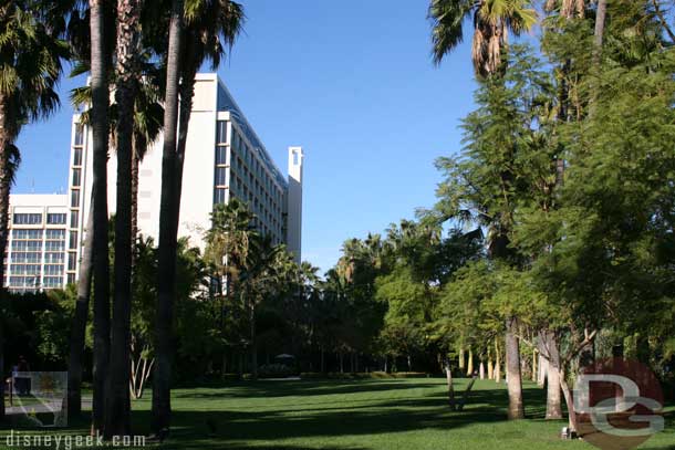 Beyond the Rose Court is the Dreams Lawn.  The Dreams Tower is on the left here