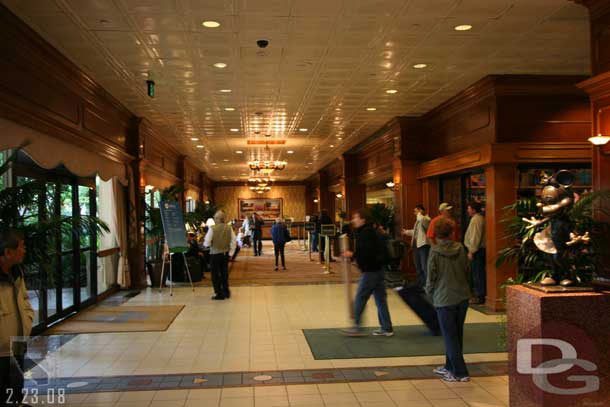 Continuing our tour of the present, to the left is the front desk