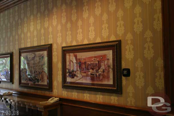 Throughout the lobby are other pieces, these are on the wall across from the small store (the sidewall of the elevator)