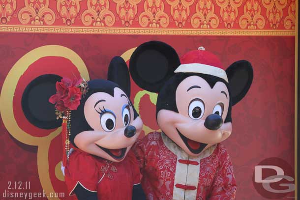 Mickey and Minnie were available for pictures.