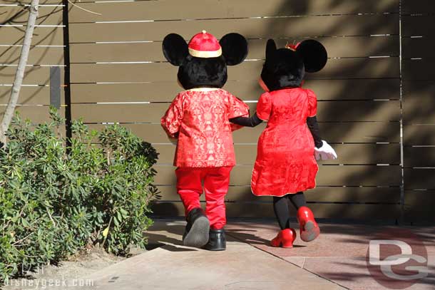 Mickey and Minnie heading backstage.