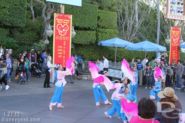 A dance group performing.