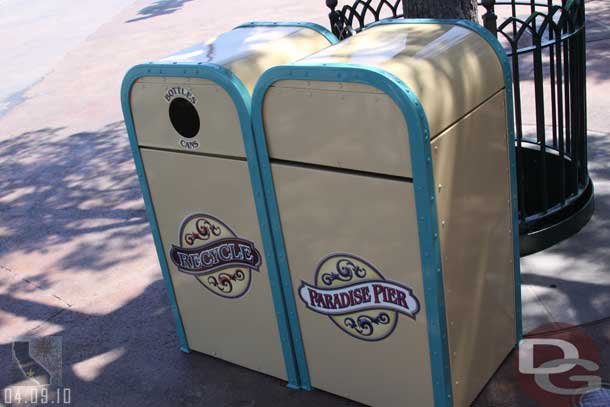 In April 2010 these showed up around the new Paradise Park, same design as the others, but a different color scheme.