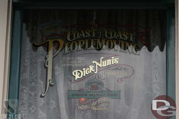 Location: Disney Showcase <BR>
Happiest Dreams on Earth  International School of Hospitality  Hideo Amemiya  HeadmasterInscription: Coast to Coast Peoplemoving, World Leader in Leisure Management, Dick Nunis Proprietor Started 1955, Offices Anaheim, Orlando, Tokyo - Wave Machine Specialty<BR>
Information:  Dick Nunis - Disneyland President (and WDW)