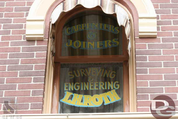 Location: Market House <BR>
Inscription:  Carpenters & Joiners - Surveying & Engineering L.H. Roth<BR>
Information:  L. H. Roth - Assistant to Joe Fowler during Disneyland construction