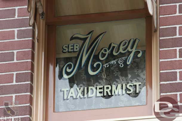 Location: Market House <BR>
Inscription: Seb Morey - Taxidermist<BR>
Information:  Seb Morey - Original taxidermist and worked on the Jungle Cruise